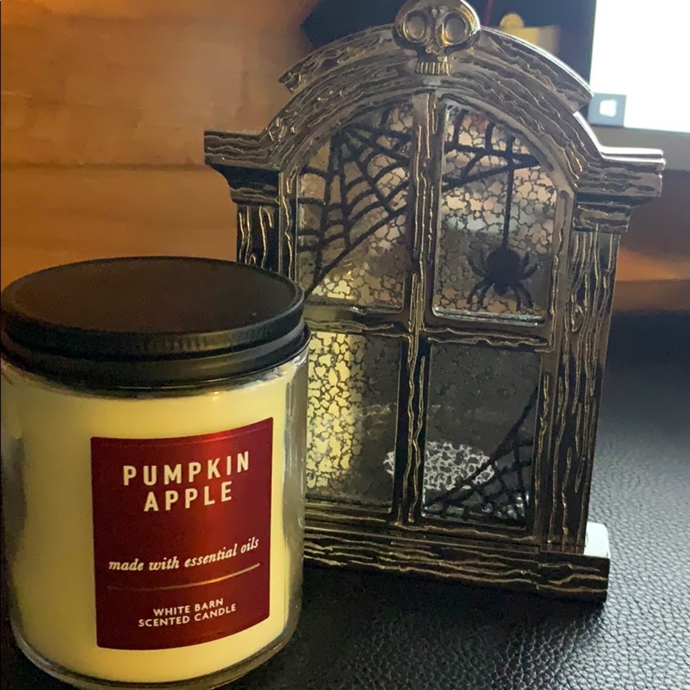 Pumpkin Apple Candle + Halloween Candle Holder